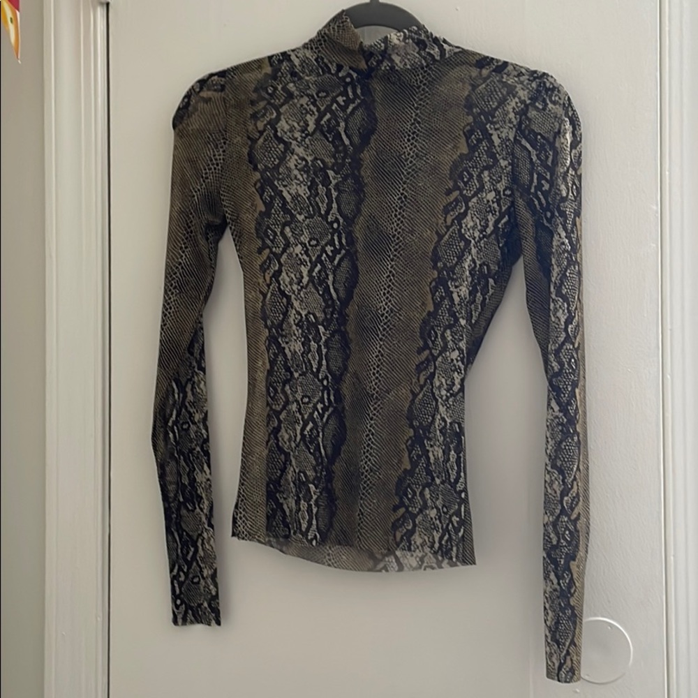 sheer snake skin long sleeve